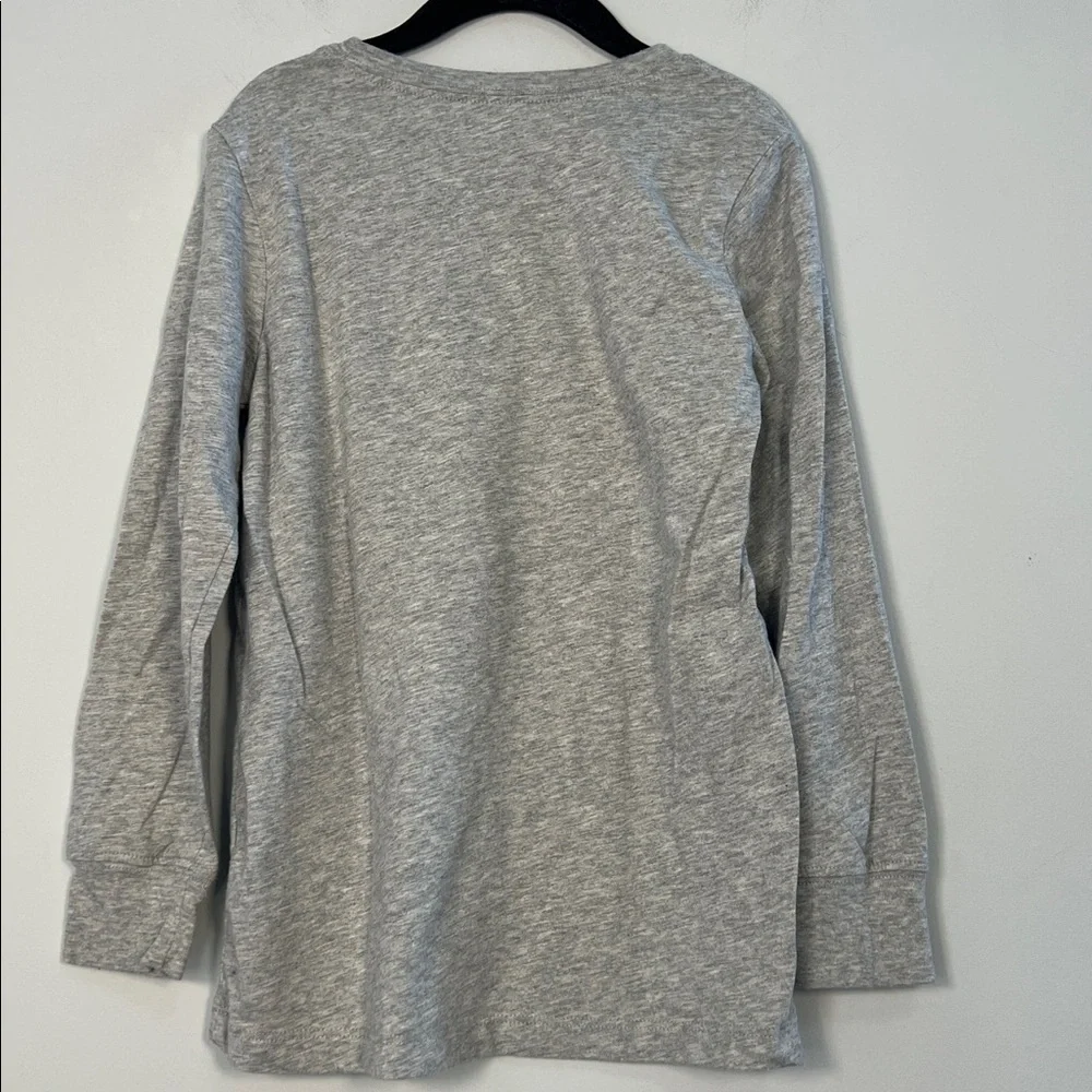 Carter's Kid's Gray Red & White Santa Holiday Long Sleeve Shirt Boys Size‎ 7